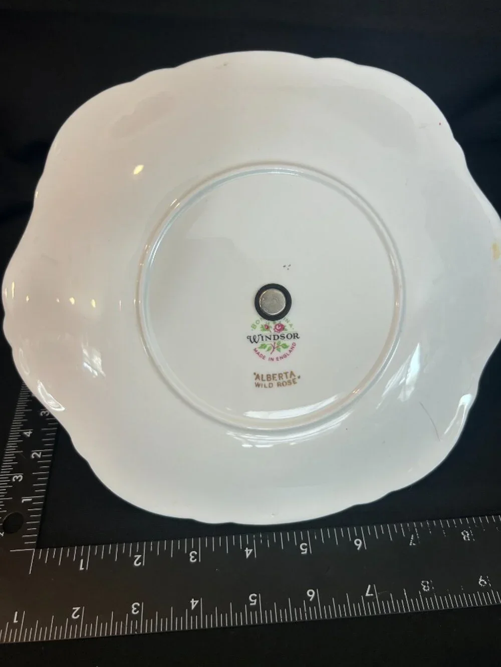 Windsor Bone China Alberta Wild Rose Tidbit Tray England Vintage Edmonton